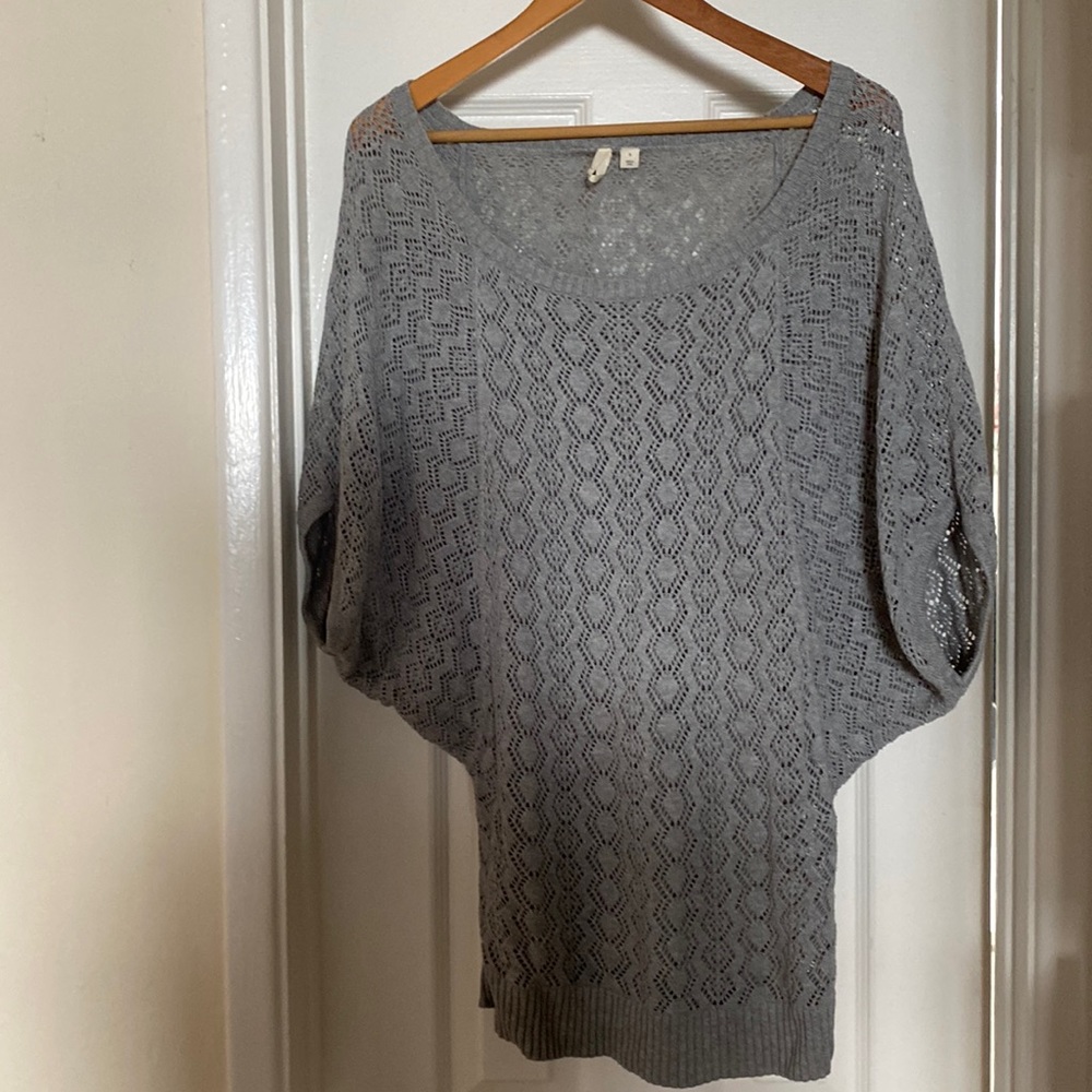 Knit oversized short sleeve sweater